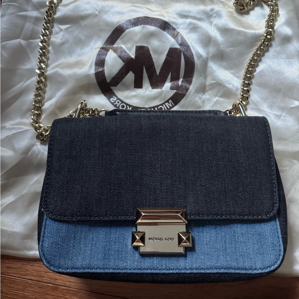 Michael Kors Blue Denim Shoulder Bag